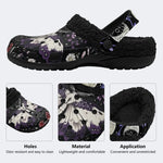 Gothic Witchy Death Moth - Fur Lined Slippers/Sandals