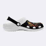 Snake Dagger Rose Print - Fur Lined Slippers/Sandals