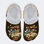 Go Dog Go Print - Fur Lined Slippers/Sandals