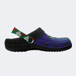 Christmas Zombie Santa Claus Print - Fur Lined Slippers/Sandals