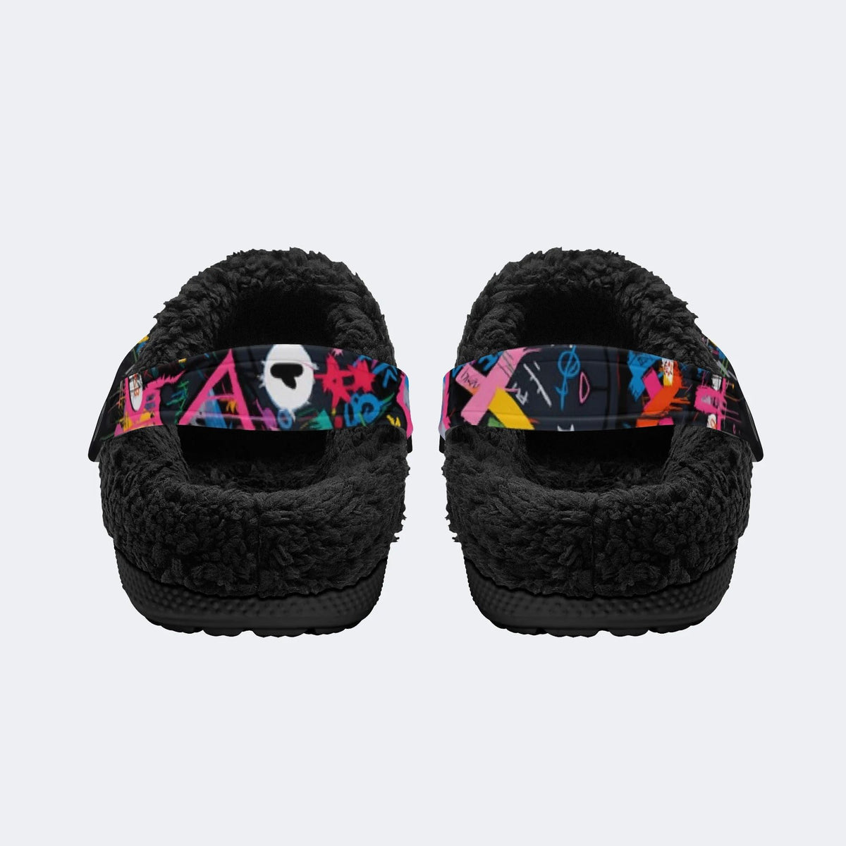 Dark Splatter Bear - Fur Lined Slippers/Sandals