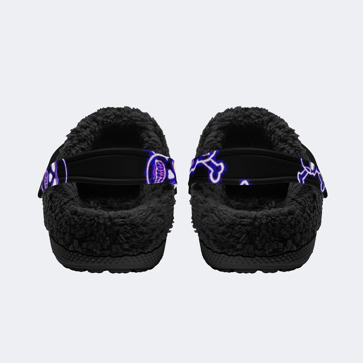 Neon Skulls - Fur Lined Slippers/Sandals