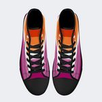 Lesbian Pride Flag High Top Canvas Shoes