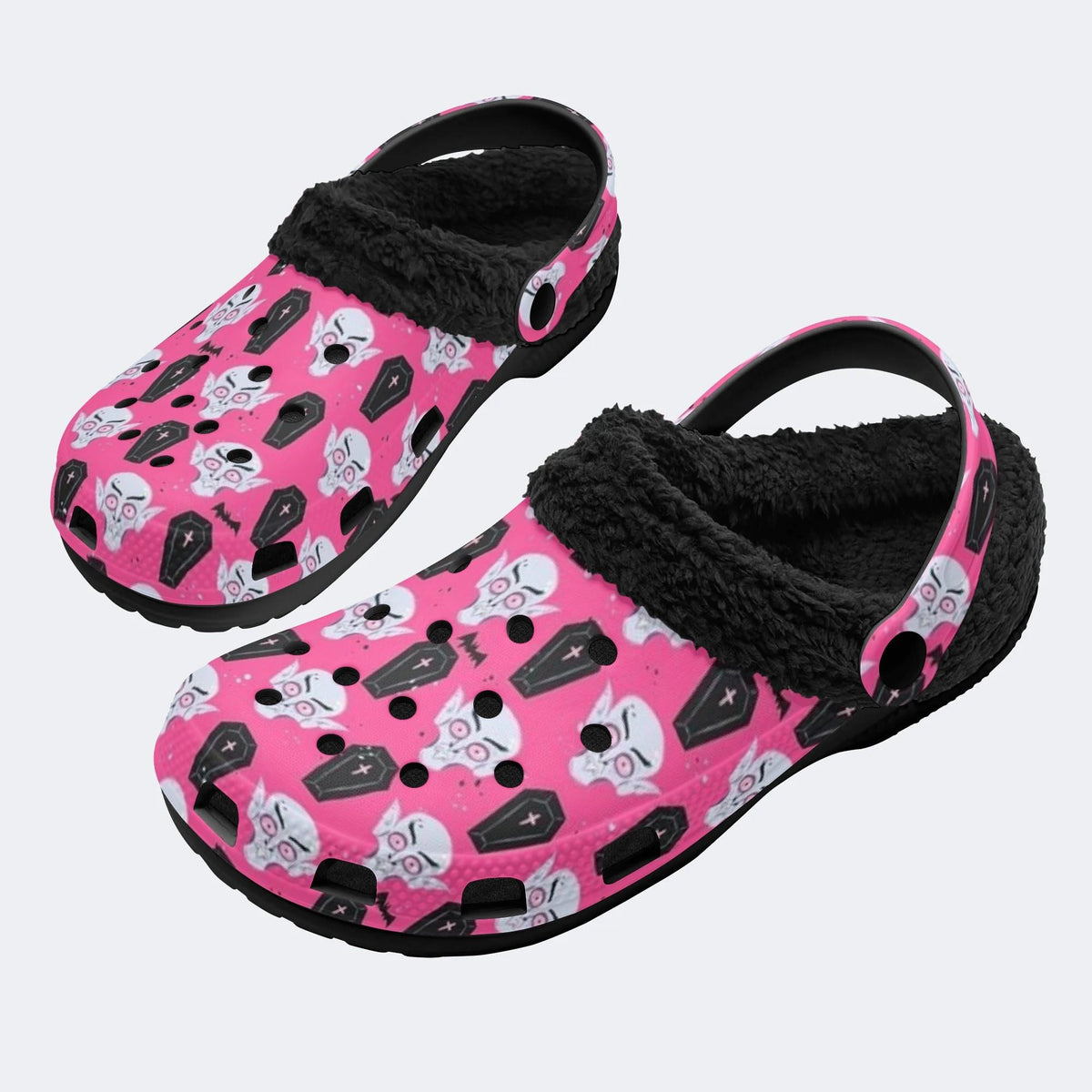 Pink Vampire Coffin - Fur Lined Slippers/Sandals