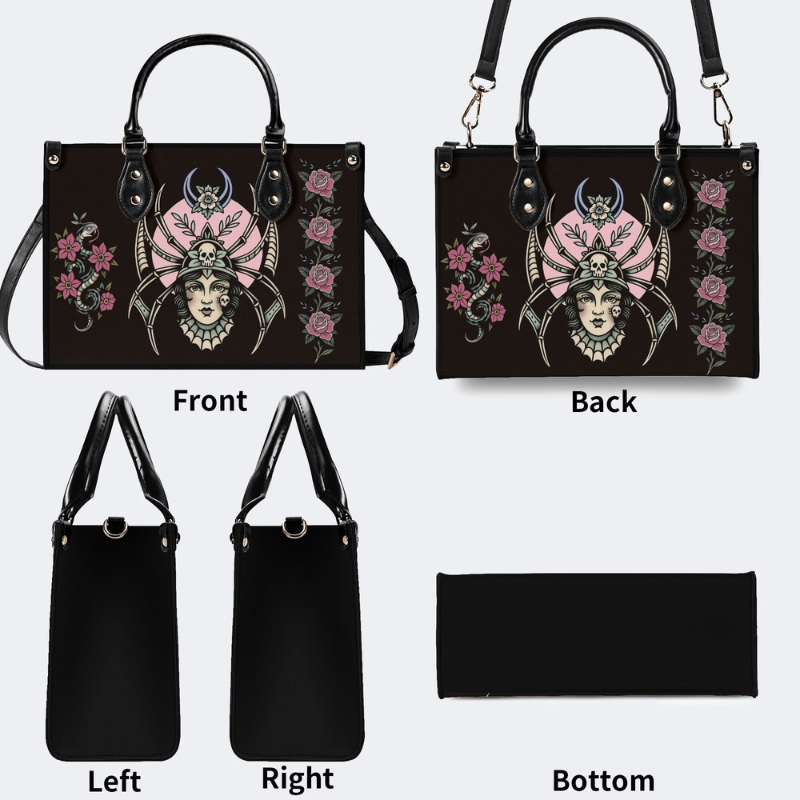 Vintage Spider Queen Print Handbag Factory Direct Sales