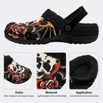 Dark Skull Bloody Rose - Fur Lined Slippers/Sandals