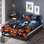 Horror Pumpkin Ghost Art - Three Piece Bedding Set