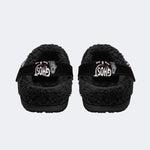 Spooky Ghost Script - Fur Lined Slippers/Sandals