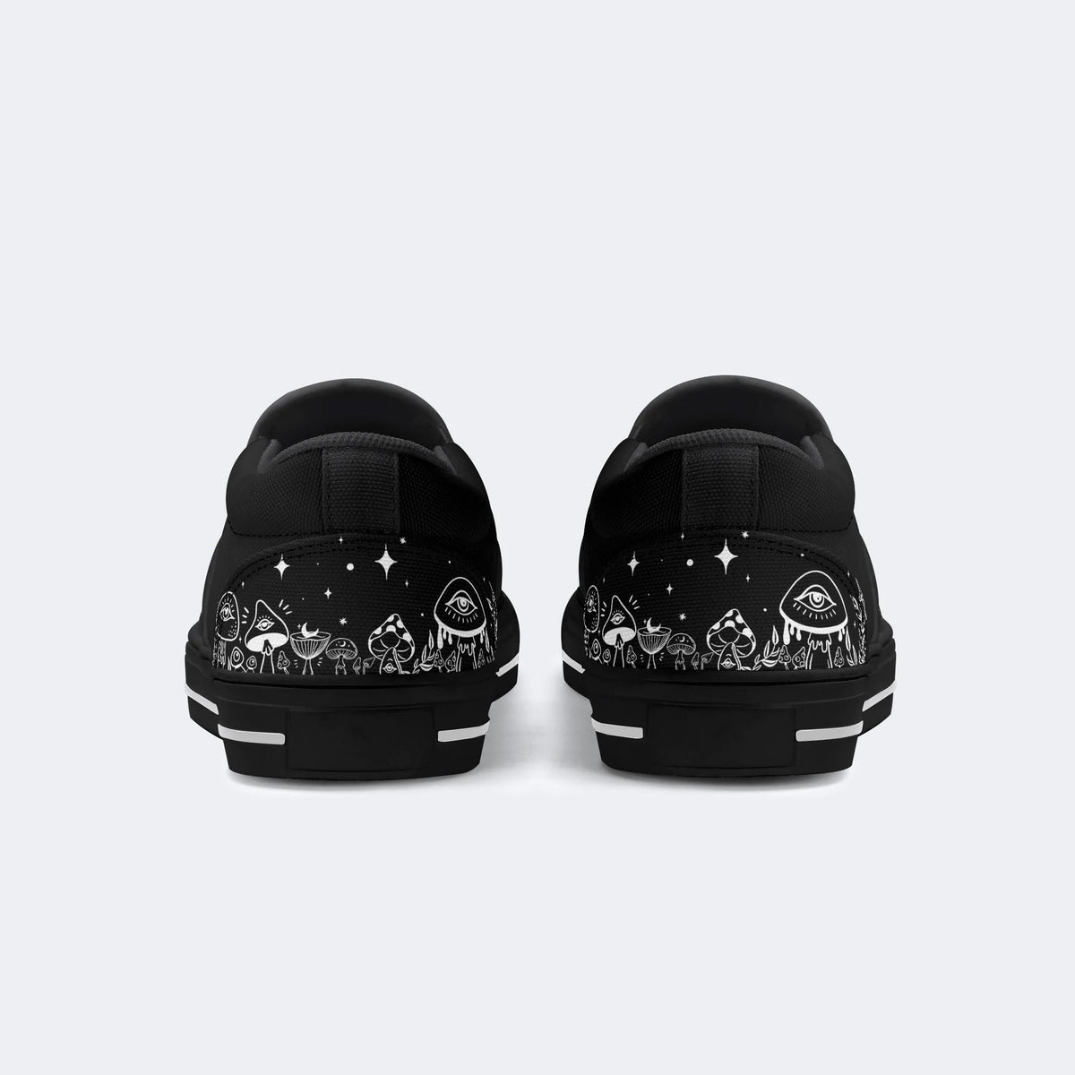 Classic Black And White Snake Print - Slip On Shoes