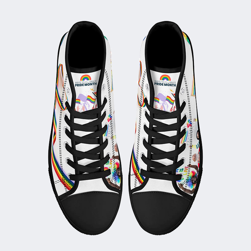 Pride Month High Top Canvas Shoes