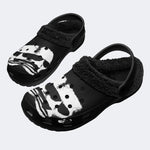 Gothic Ink Skull - Fur Lined Slippers/Sandals