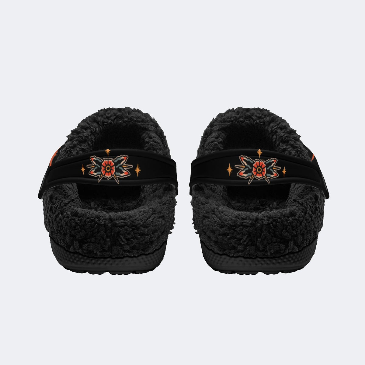 Old School True Love Print - Fur Lined Slippers/Sandals