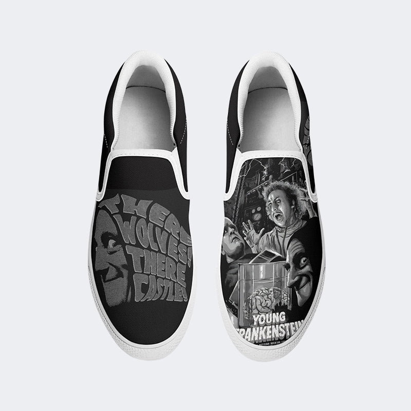 There Wolf There Castle Print - Slip On Shoes