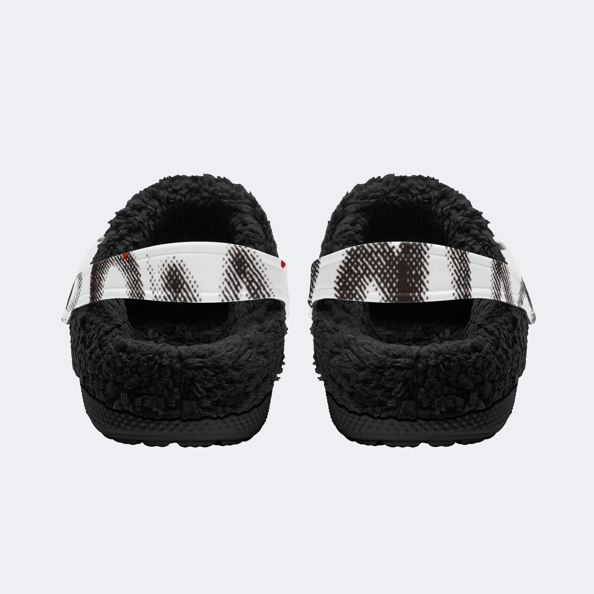Punk Plaid Graffiti - Fur Lined Slippers/Sandals