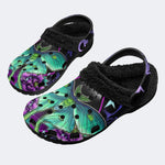 Gothic Luna Moth - Fur Lined Slippers/Sandals
