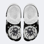 Spider Vintage Print - Fur Lined Slippers/Sandals