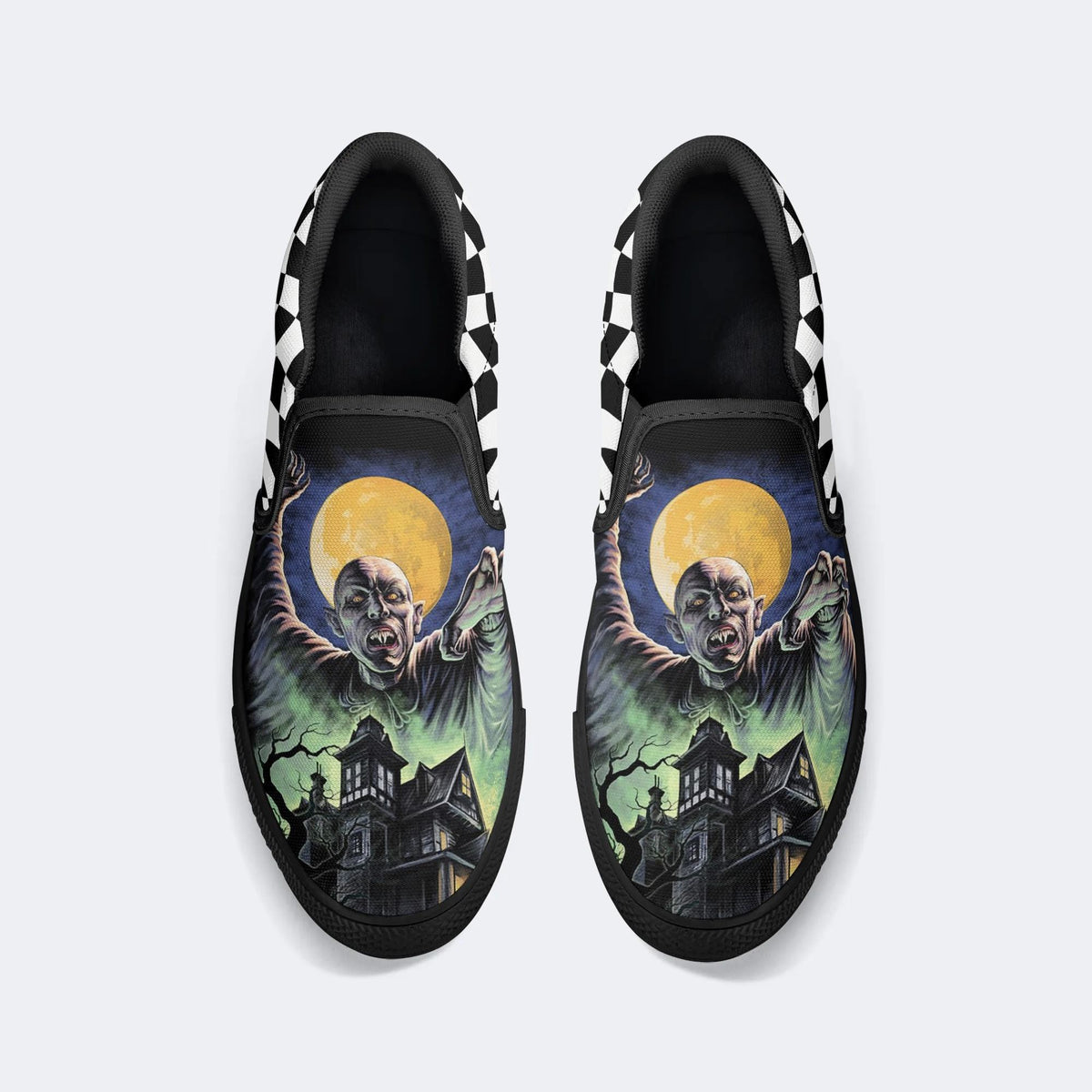 Halloween Horror Movies Print - Slip On Shoes