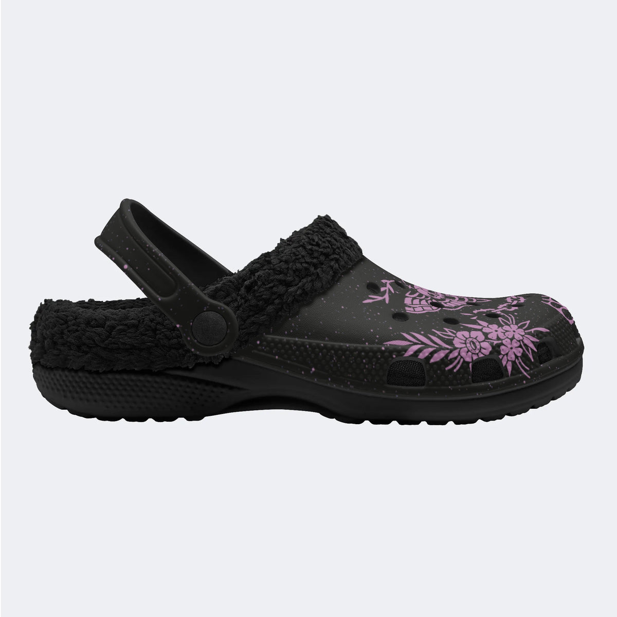 Death Moth Vintage Print - Fur Lined Slippers/Sandals