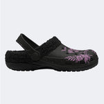 Death Moth Vintage Print - Fur Lined Slippers/Sandals