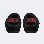 Bloody Rose Skull - Fur Lined Slippers/Sandals