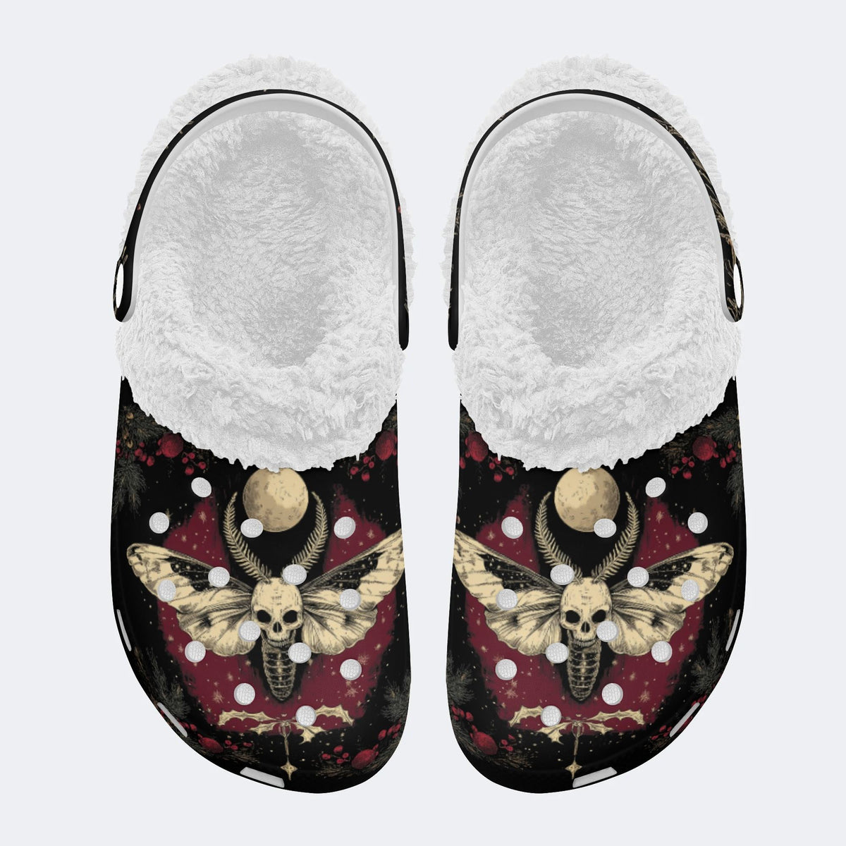 Christmas Death Moth Art Print - Fur Lined Slippers/Sandals