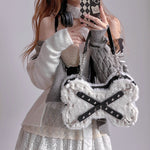 Plush Bone Rivet Tote Bag