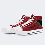 Unisex Schwarzer Hund Fuck Print - High Top Canvas