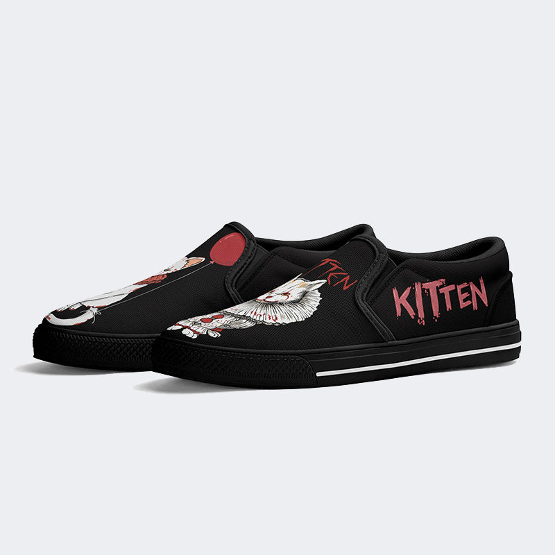 Horror Movie Kitten Print - Slip On Shoes