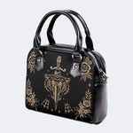 Old School Tiger Print - Leather Shoulder Handbag