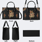 Skeleton Snake Print - Leather Handbag