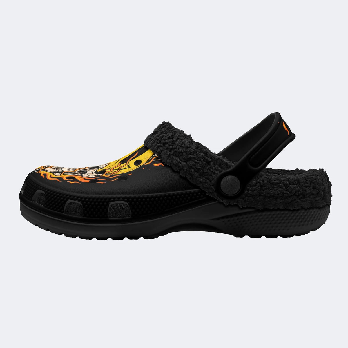 Fiery Smile Skull - Fur Lined Slippers/Sandals