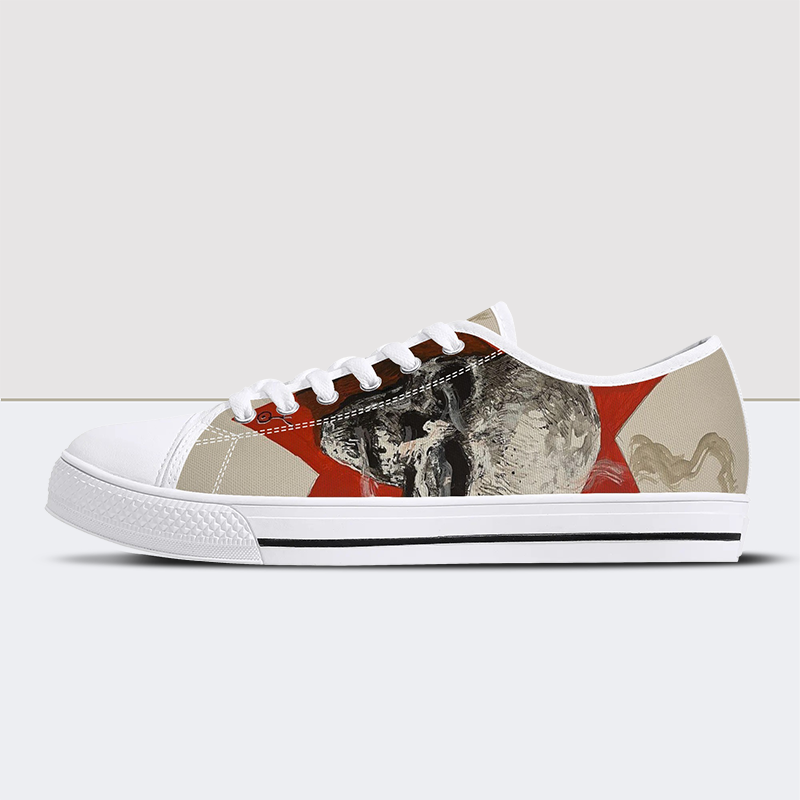 Incantations Skull Low Top Canvas Shoes