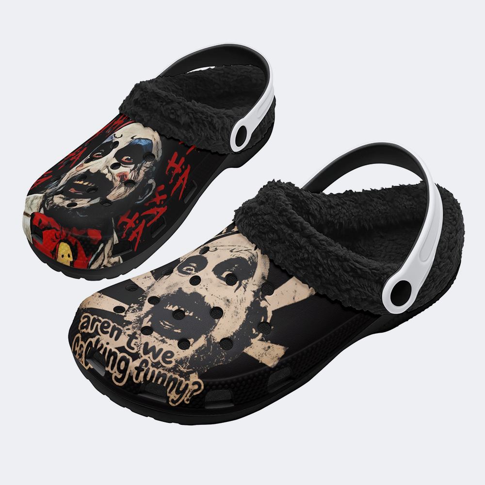 Unisex Horror Print - Fur Lined Slippers/Sandals