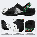 Angry Wolf Print - Fur Lined Slippers