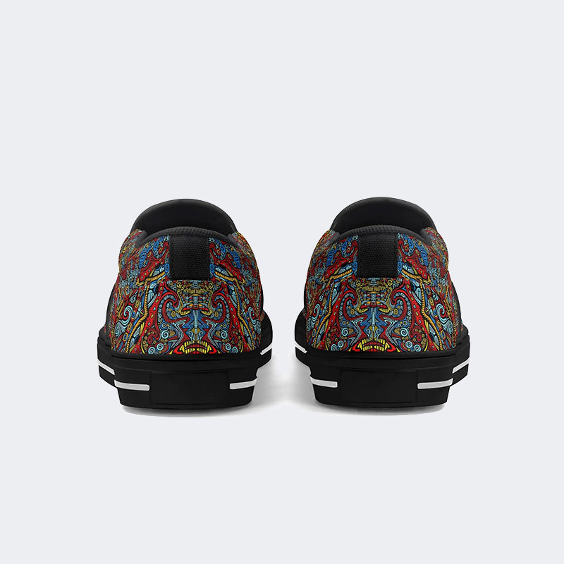 Unisex Skull Graffiti Art Print - Slip On Shoes