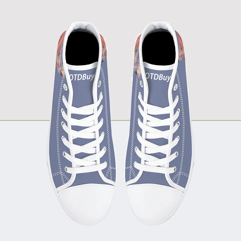 'Go' Print High Top Canvas Shoes