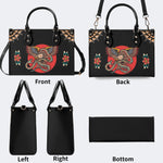 Vintage Eagle & Snake Print - Leather Handbag