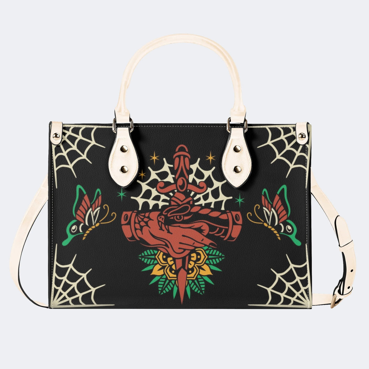 Trust No One Snake Print - Leather Handbag