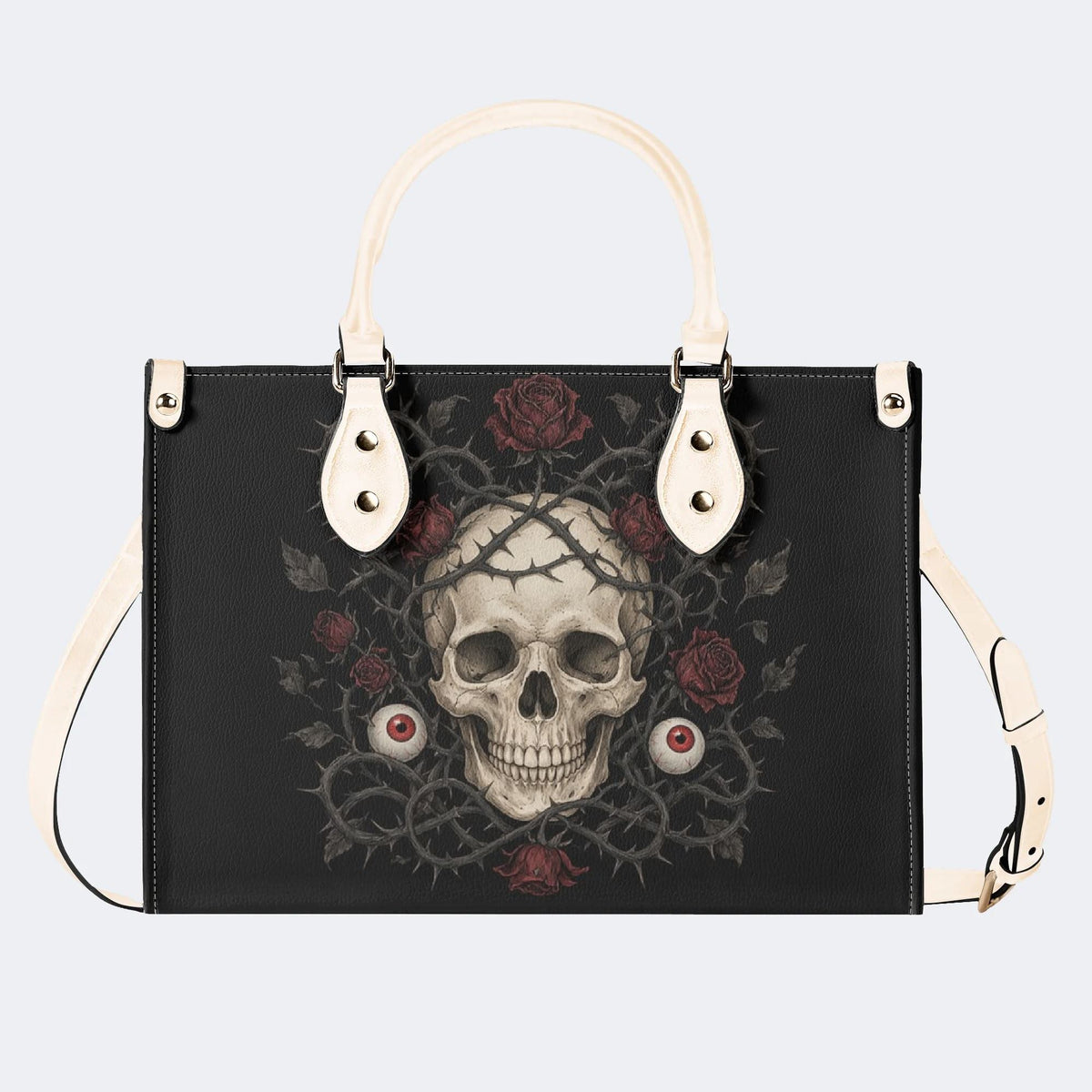 Skull Eyeball Rose Print Handbag Factory Direct Sales