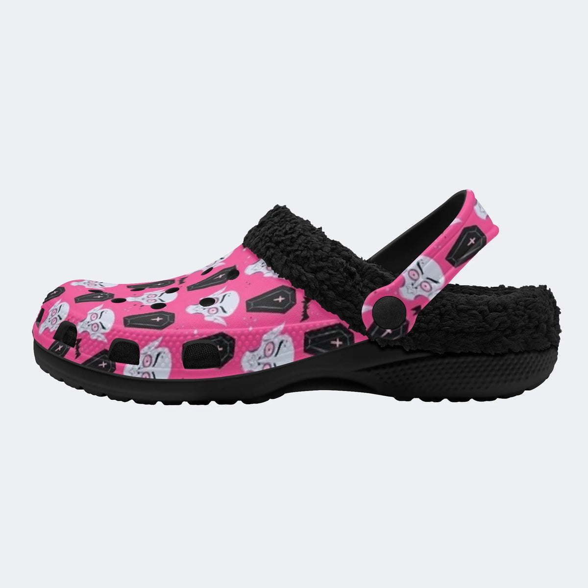 Pink Vampire Coffin - Fur Lined Slippers/Sandals
