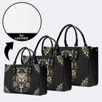 Vintage Tiger Art Print - Leather Handbag