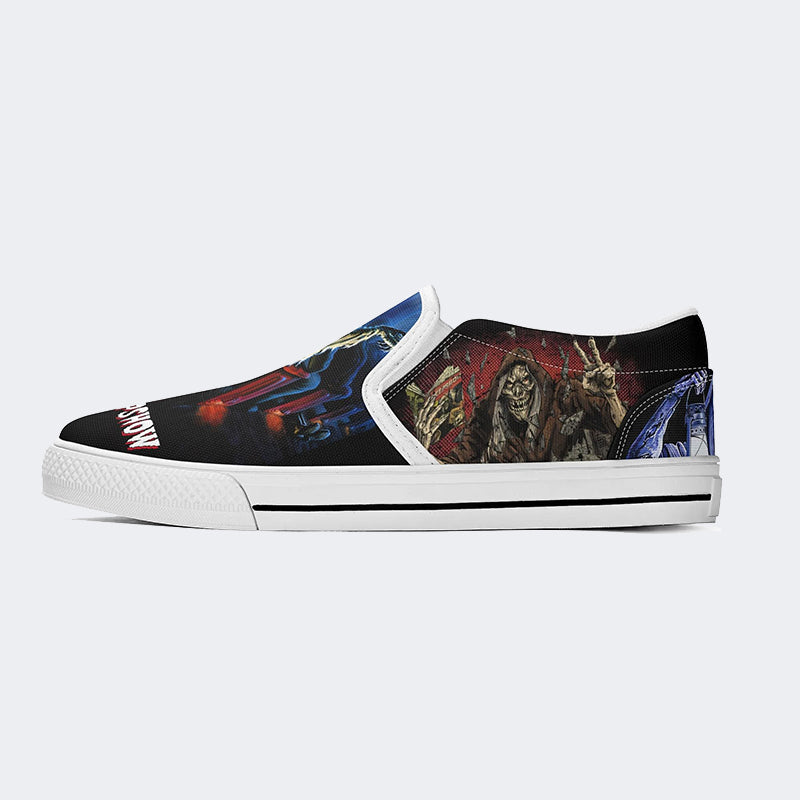 Horror Movie Vintage Graphic Print - Slip On Shoes
