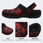 Gothic Red Skull Pack - Fur Lined Slippers/Sandals