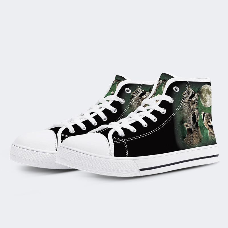 Three Raccoons Vintage Graphic - High Top Canvas