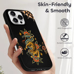 Vintage Snake And Tiger Print - Phone Case