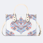 Classic Watercolor Moth Print - Leather Handbag