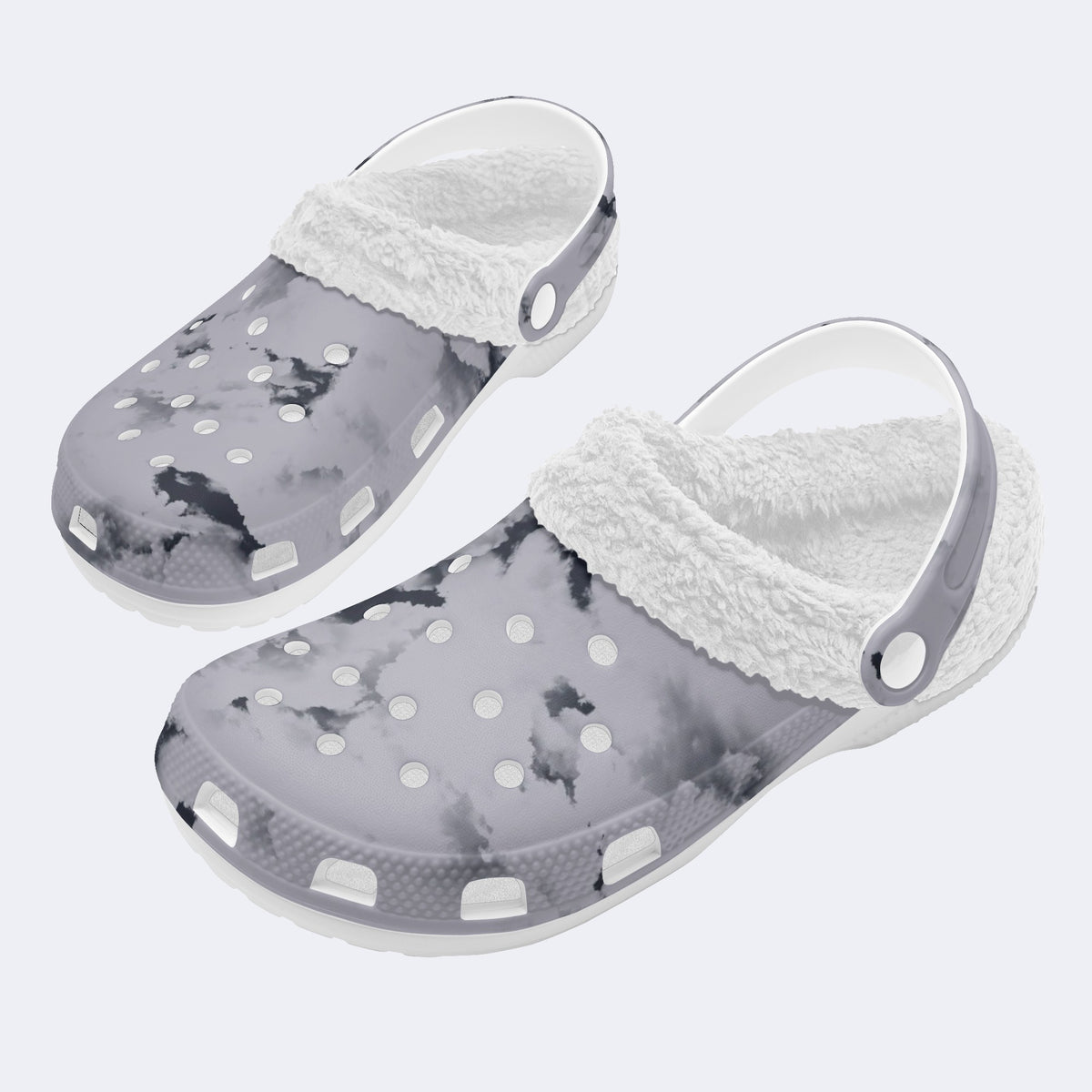 Unisex Ink Print - Fur Lined Slippers/Sandals