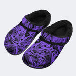 Dark Purple Moth - Fur Lined Slippers/Sandals