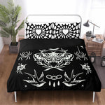 Dark Moth Gothic Print - Three Piece Bedding Set