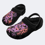 Gothic Skull Hand Pentagram - Fur Lined Slippers/Sandals
